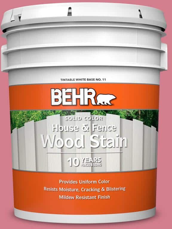 BEHR 5 gal. #P140-4 I Pink I Can Solid Color House and Fence Exterior Wood Stain