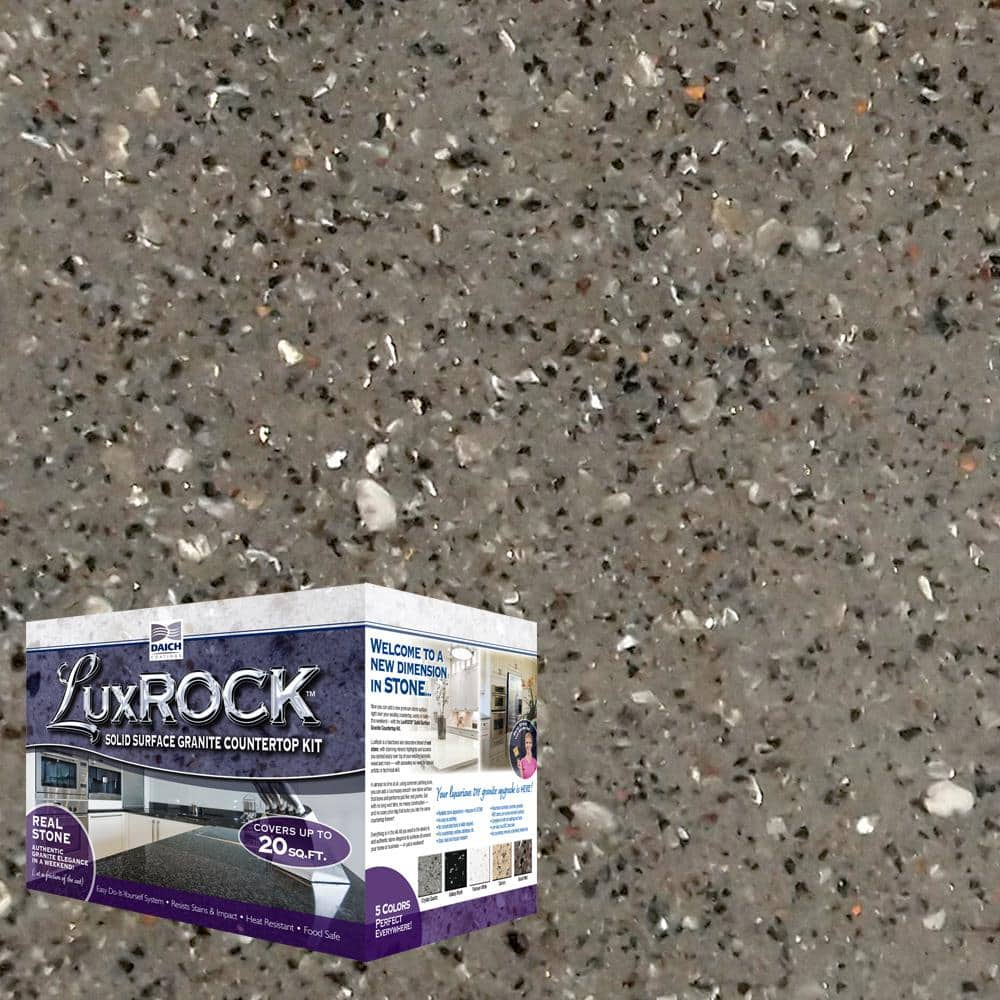 DAICH Lux Rock Solid Surface Granite Countertop Kit 20 sq.ft. Basalt Mist