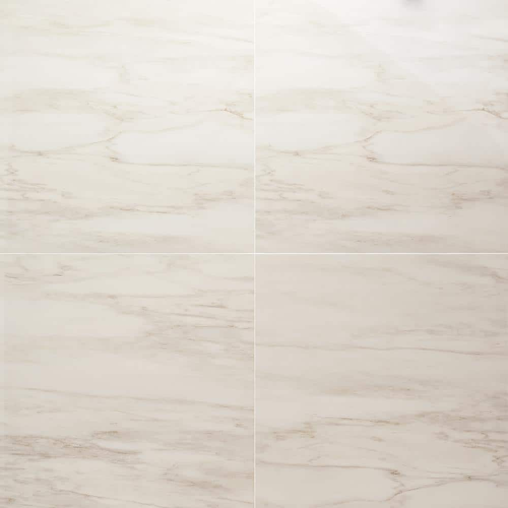 Ivy Hill Tile Saroshi Dolomite Snow 23.62 in. x 23.62 in. Polished Marble Look Porcelain Floor and Wall Tile (15.5 sq. ft./Case)