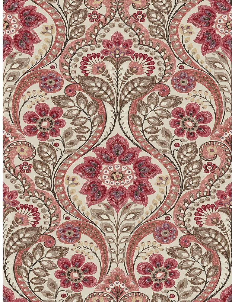 A-Street Prints Night Bloom Coral Damask Paper Strippable Roll Wallpaper (Covers 56.4 sq. ft.)