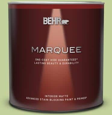 BEHR MARQUEE 1 qt. #P370-4 Cricket Field One-Coat Hide Matte Interior Paint & Primer