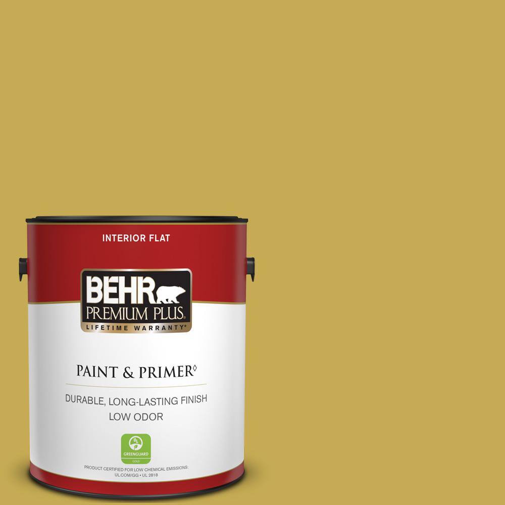 BEHR PREMIUM PLUS 1 gal. #380D-6 Leapfrog Flat Low Odor Interior Paint & Primer