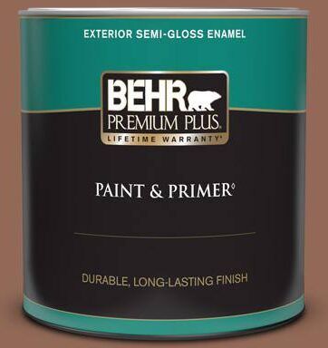 BEHR PREMIUM PLUS 1 qt. #S190-6 Rio Rust Semi-Gloss Enamel Exterior Paint & Primer