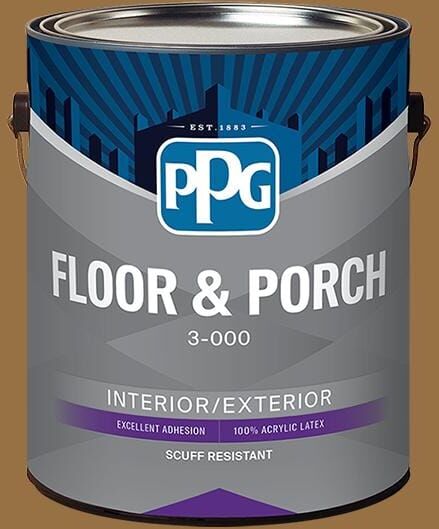 1 gal. PPG1087-7 Chewy Caramel Satin Interior/Exterior Floor and Porch Paint