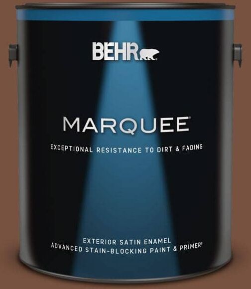 BEHR MARQUEE 1 gal. #240F-7 Root Beer Satin Enamel Exterior Paint & Primer