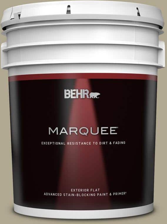 BEHR MARQUEE 5 gal. #BXC-22 Field Khaki Flat Exterior Paint & Primer