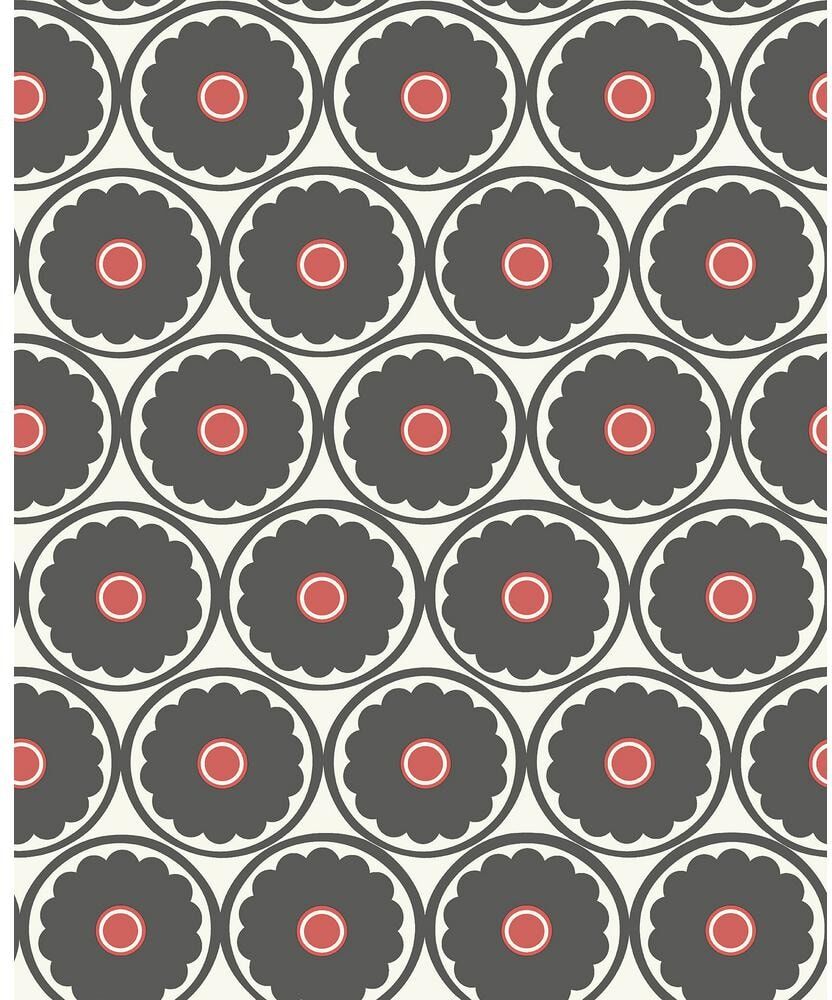 A-Street Prints Buttercup Black Flower Paper Strippable Roll (Covers 56.4 sq. ft.)