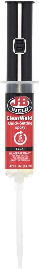 J-B Weld ClearWeld 14 ml Syringe with EZ Mixer (Case of 12)