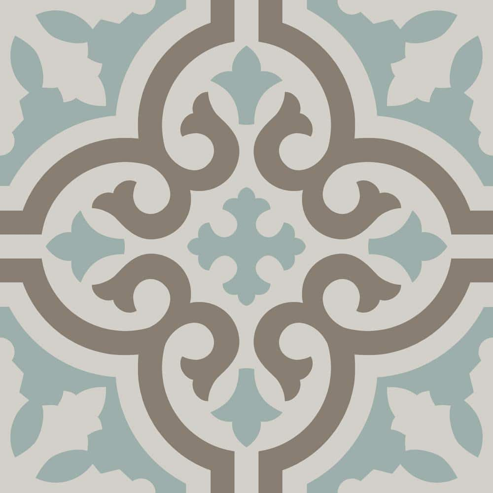 Roca Casablanca Aqua 8 in. x 8 in. Matte Ceramic Floor and Wall Tile (14.4492 sq. ft./Case)