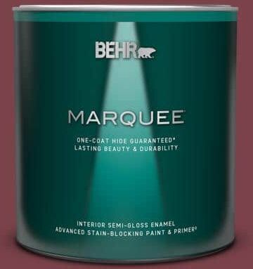 BEHR MARQUEE 1 qt. #PPU1-13 Spiced Wine Semi-Gloss Enamel Interior Paint & Primer