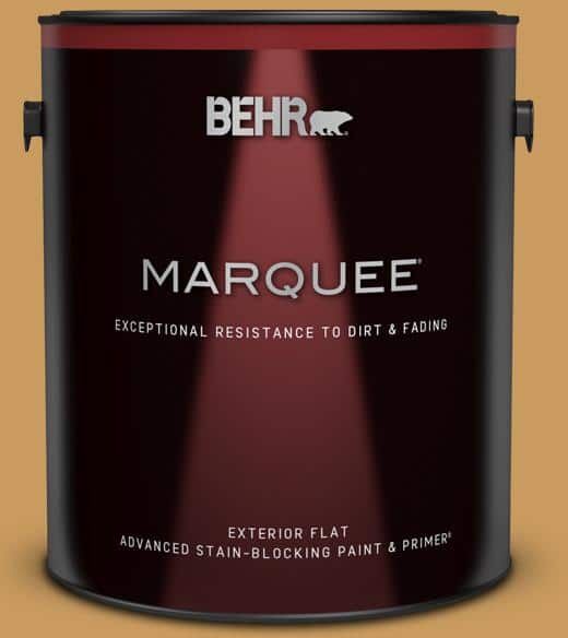 BEHR MARQUEE 1 gal. #M280-6 Solid Gold Flat Exterior Paint & Primer