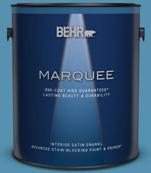 BEHR MARQUEE 1 gal. #M490-5 Jet Ski One-Coat Hide Satin Enamel Interior Paint & Primer