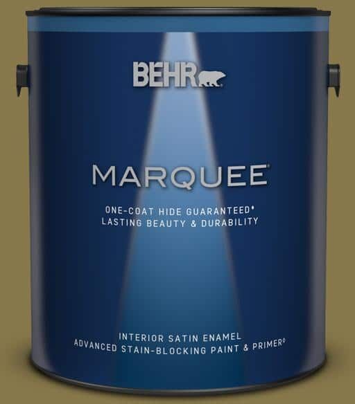 BEHR MARQUEE 1 gal. #M330-7 Green Tea Leaf Satin Enamel Interior Paint & Primer