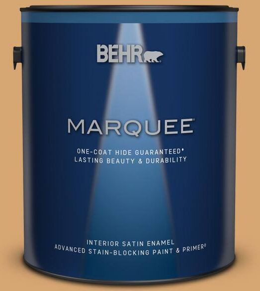 BEHR MARQUEE 1 gal. #M250-4 Cake Spice Satin Enamel Interior Paint & Primer