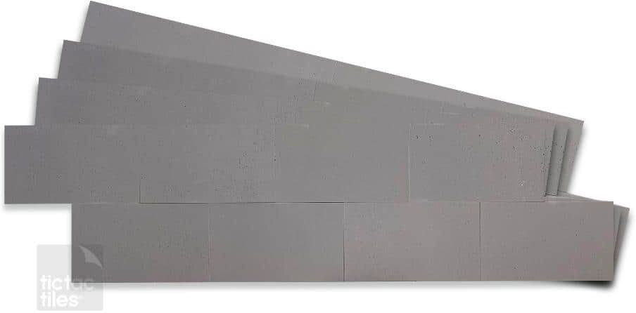 Tic Tac Tiles Concrete Subway 12pcs Slate Pewter 24 in. x 6 in. Other Peel and Stick Tile Decorative Backsplash (10.32 sq. ft./Pack)