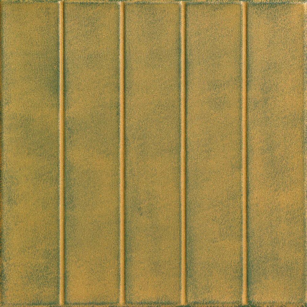 A La Maison Ceilings Bead Board Green Gold 1.6 ft. x 1.6 ft. Decorative Foam Glue Up Ceiling Tile (21.6 sq. ft./case)