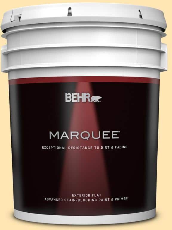 BEHR MARQUEE 5 gal. #P260-3 Vanilla Ice Cream Flat Exterior Paint & Primer