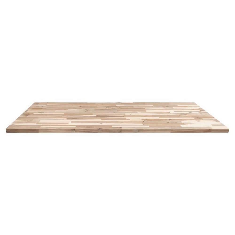 MSI 6 ft. L x 25 in. D x 1.5 in. T Unfinished Acacia Wood Butcher Block Island Countertop in Brown with Eased Edge