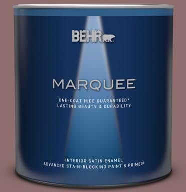 BEHR MARQUEE 1 qt. #MQ1-47 Touch of Class One-Coat Hide Satin Enamel Interior Paint & Primer