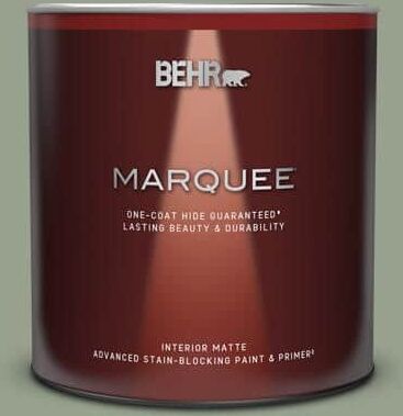 BEHR MARQUEE 1 Qt. #N390-4 Bitter Sage One-Coat Hide Matte Interior Paint & Primer