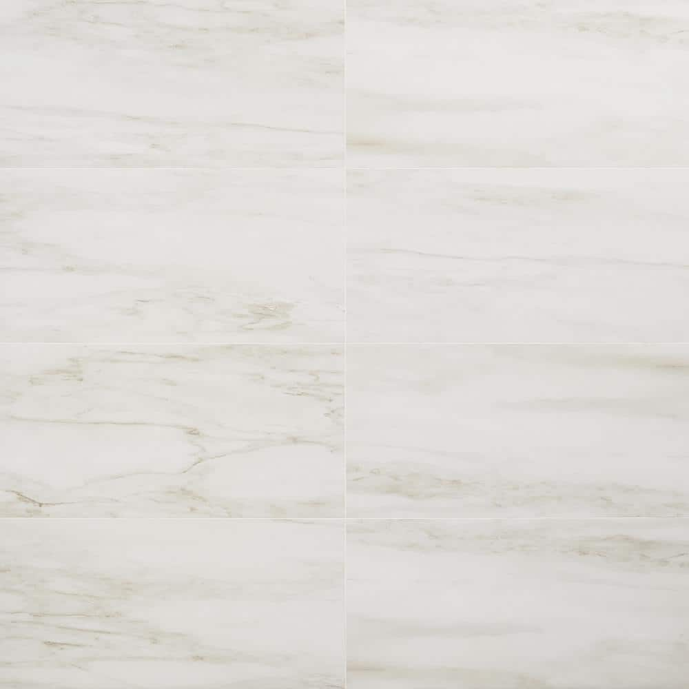 Ivy Hill Tile Saroshi Dolomite Snow 11.81 in. x 23.62 in. Matte Marble Look Porcelain Floor and Wall Tile (15.5 Sq. ft. / Case)