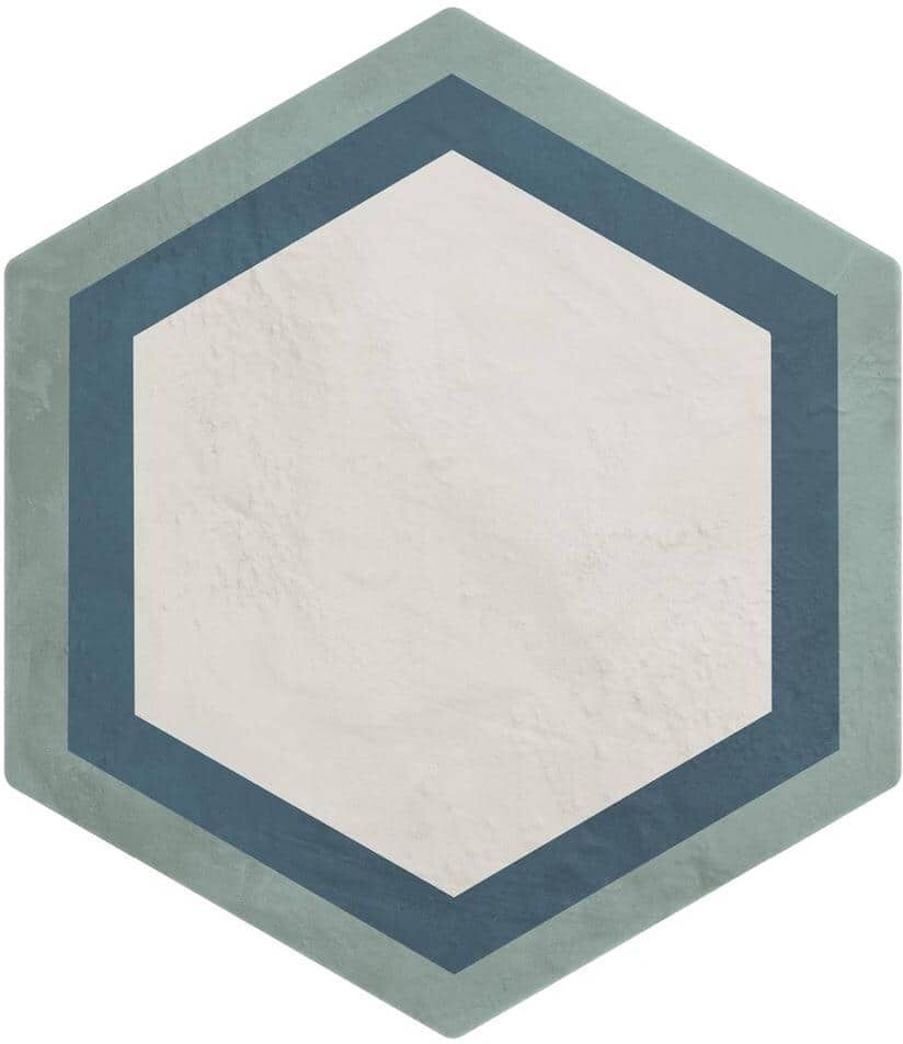 Ivy Hill Tile Dash Deco Ocean Cielo 8.5 in. x 9.84 in. Matte Hexagon Porcelain Floor and Wall Tile (12.66 sq. ft./Case)