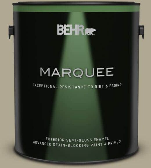 BEHR MARQUEE 1 gal. #BXC-22 Field Khaki Semi-Gloss Enamel Exterior Paint & Primer