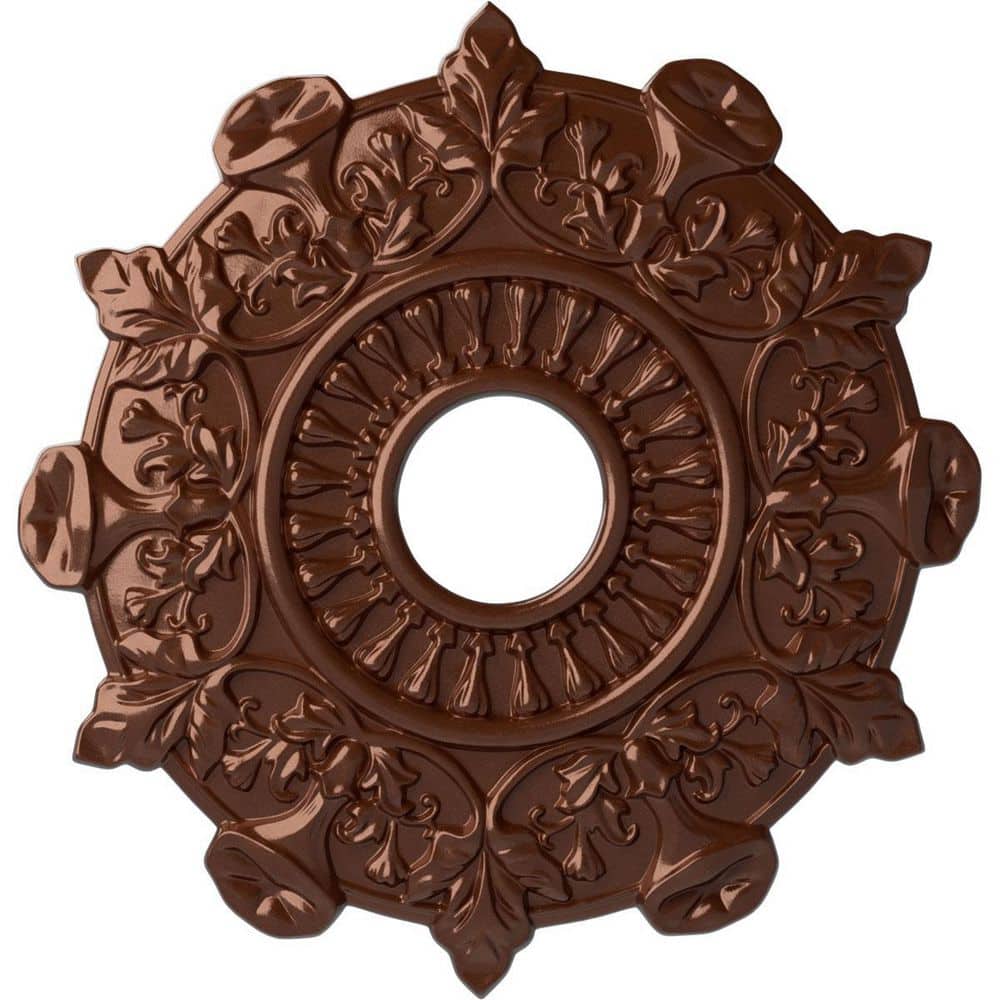 Ekena Millwork 17-1/2 in. x 4 in. I.D. x 1 in. Preston Urethane Ceiling Medallion (Fits Canopies upto 4 in.), Copper Penny