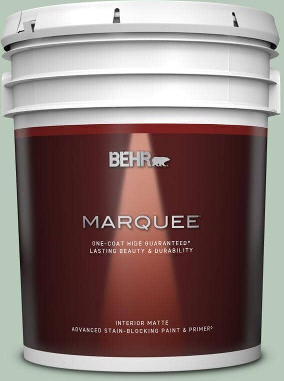 BEHR MARQUEE 5 gal. #S410-3 Ponds Edge One-Coat Hide Matte Interior Paint & Primer