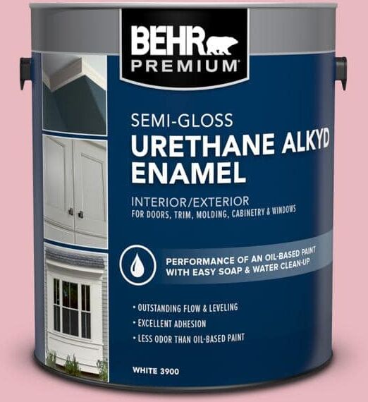 BEHR PREMIUM 1 gal. #M150-2 Peppermint Stick Urethane Alkyd Semi-Gloss Enamel Interior/Exterior Paint