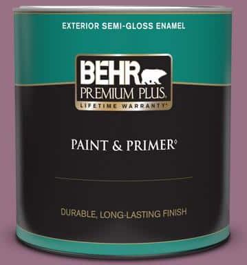 BEHR PREMIUM PLUS 1 qt. #690D-6 Meadow Flower Semi-Gloss Enamel Exterior Paint & Primer