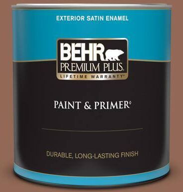 BEHR PREMIUM PLUS 1 qt. #S190-6 Rio Rust Satin Enamel Exterior Paint & Primer