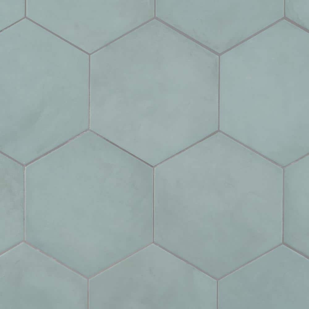 Ivy Hill Tile Dash Green Cielo 8.5 in. x 9.84 in. Matte Hexagon Porcelain Floor and Wall Tile (12.66 sq. ft./Case)