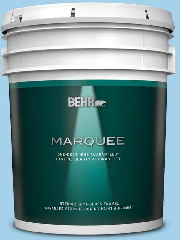 BEHR MARQUEE 5 gal. #550A-3 Little Pond Semi-Gloss Enamel Interior Paint & Primer