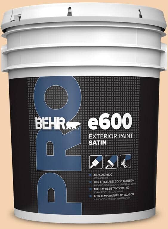 BEHR PRO 5 gal. #PPL-42 Warm Apricot Satin Exterior Paint