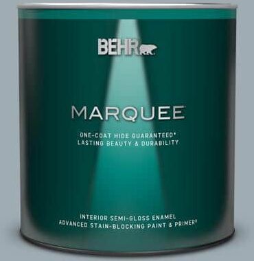 BEHR MARQUEE 1 qt. #ECC-30-1 Pelican Bay Semi-Gloss Enamel Interior Paint & Primer