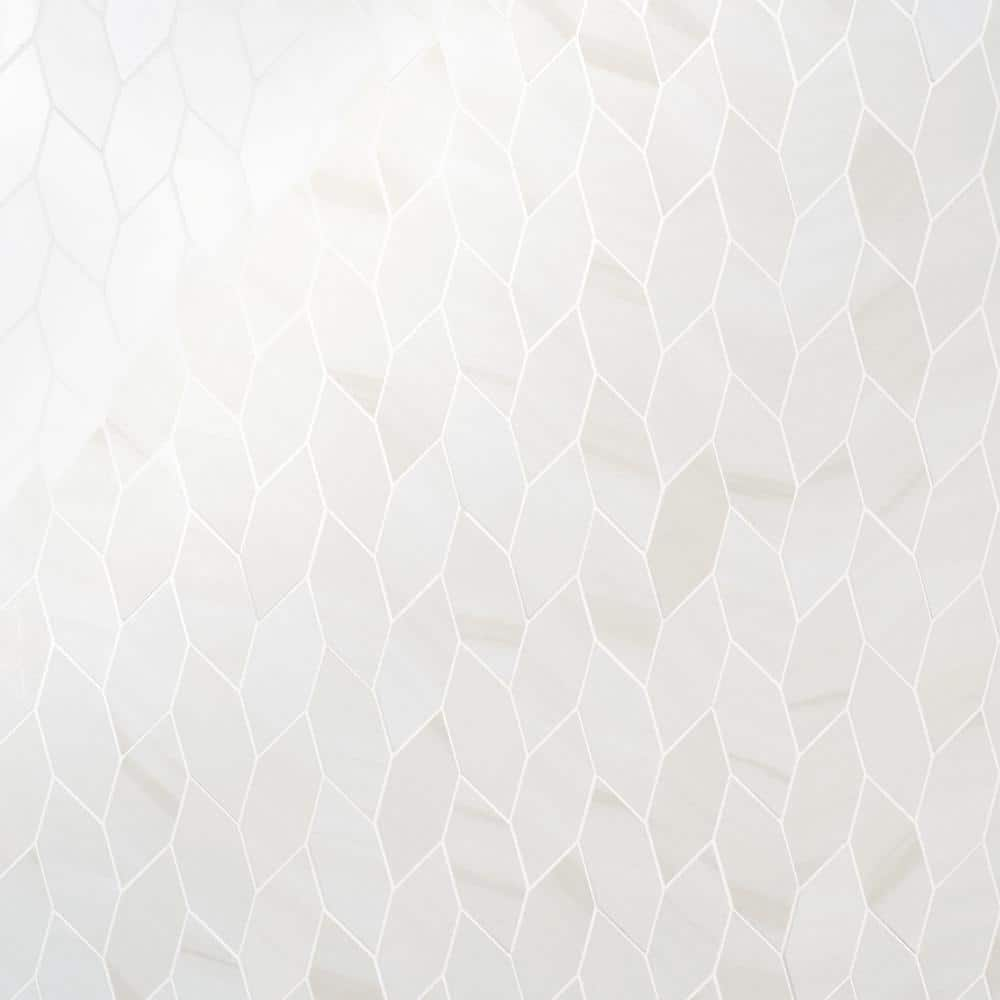 Ivy Hill Tile Terius Dolomite Warm White 11.41 in. x 14.96 in. Polished Marble Look Porcelain Mosaic Tile (1.19 sq. ft./Each)