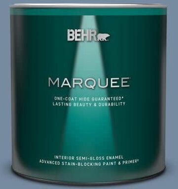 BEHR MARQUEE 1 qt. #PPU15-09 Hilo Bay One-Coat Hide Semi-Gloss Enamel Interior Paint & Primer