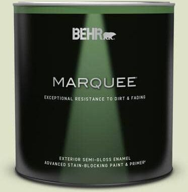 BEHR MARQUEE 1 qt. #M350-2 Aloe Nectar Semi-Gloss Enamel Exterior Paint & Primer