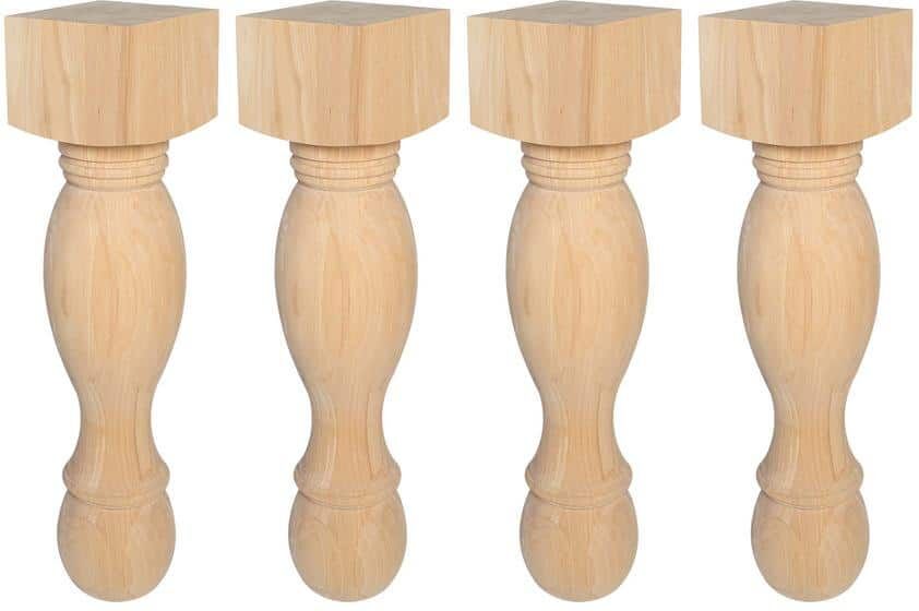 American Pro Decor 34-1/2 in. x 8 in. Unfinished North American Solid Hardwood Kitchen Island Leg (Pack Of 4)