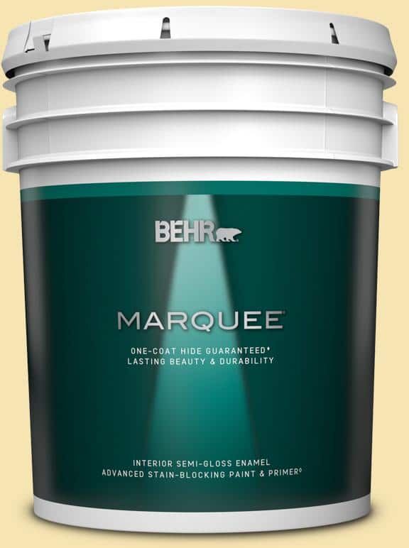 BEHR MARQUEE 5 gal. #370C-3 Sweet Corn Semi-Gloss Enamel Interior Paint & Primer