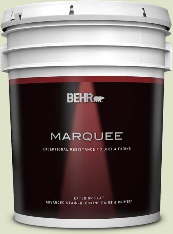 BEHR MARQUEE 5 gal. #M350-2 Aloe Nectar Flat Exterior Paint & Primer