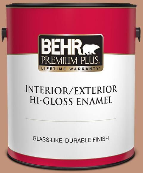 BEHR PREMIUM PLUS 1 gal. #ICC-101 Florentine Clay Hi-Gloss Enamel Interior/Exterior Paint