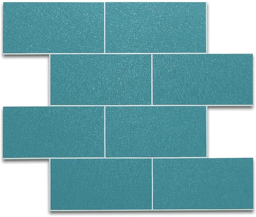 Yipscazo 12 in. x 12 in. PVC Malachite Green Peel and Stick Backsplash Subway Tiles for Kitchen (10-Sheets/10 sq. ft.)