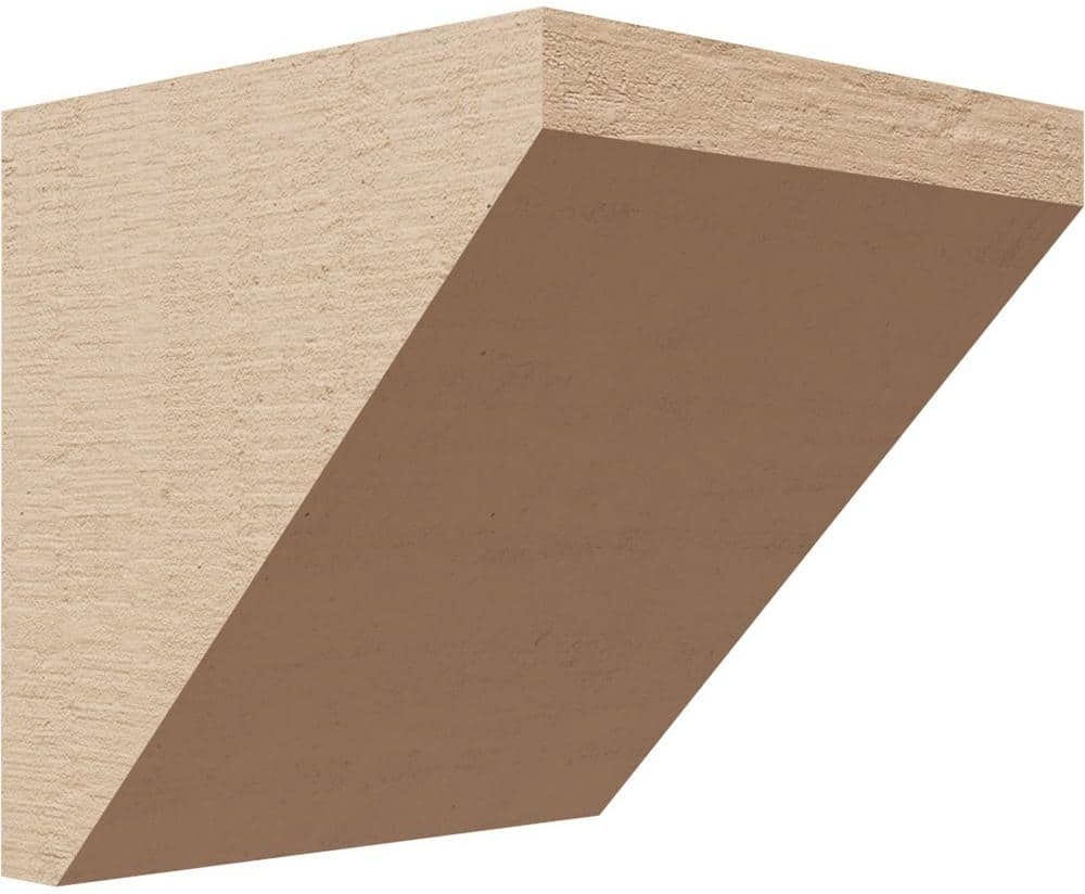 Ekena Millwork 4 in. x 4 in. x 4 in. Series 1 Wide Concord Rough Cedar Woodgrain Timberthane Polyurethane Corbel, Primed Tan