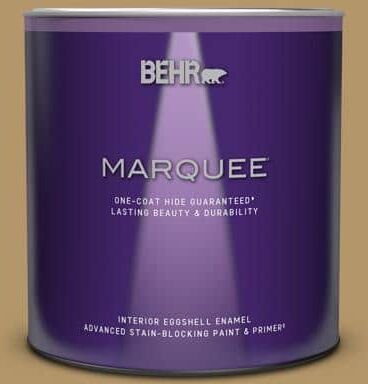 BEHR MARQUEE 1 qt. #BNC-15 Tapestry Gold Eggshell Enamel Interior Paint & Primer