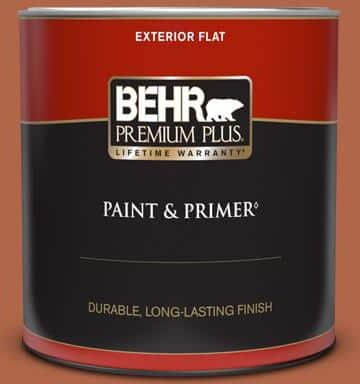 BEHR PREMIUM PLUS 1 qt. #M200-7 Rusty Gate Flat Exterior Paint & Primer