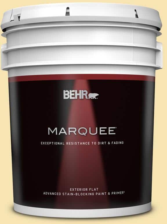 BEHR MARQUEE 5 gal. #370C-3 Sweet Corn Flat Exterior Paint & Primer