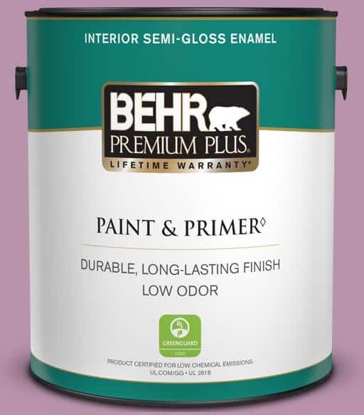 BEHR PREMIUM PLUS 1 gal. #680D-5 Bed of Roses Semi-Gloss Enamel Low Odor Interior Paint & Primer