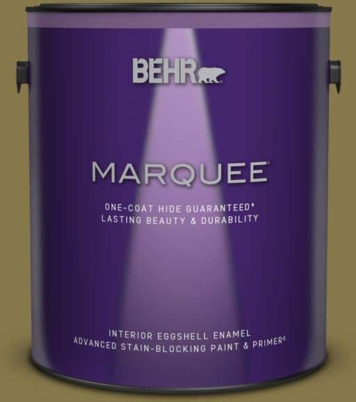 BEHR MARQUEE 1 gal. #M330-7 Green Tea Leaf Eggshell Enamel Interior Paint & Primer